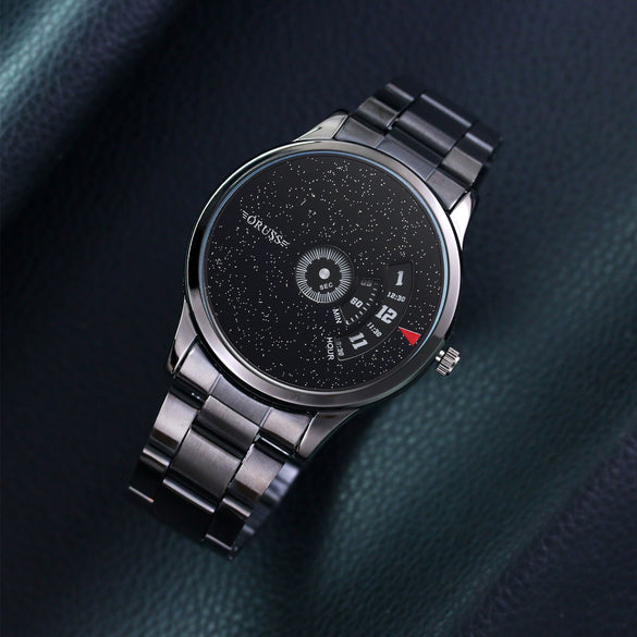 Men's Stainless Steel Mesh Belt Automatic Movement Round Dial Waterproof Leisure Watch
