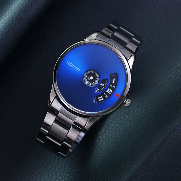 Men's Stainless Steel Mesh Belt Automatic Movement Round Dial Waterproof Leisure Watch