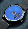 Men's Stainless Steel Mesh Belt Automatic Movement Round Dial Waterproof Leisure Watch