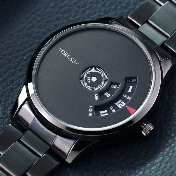 Men's Stainless Steel Mesh Belt Automatic Movement Round Dial Waterproof Leisure Watch