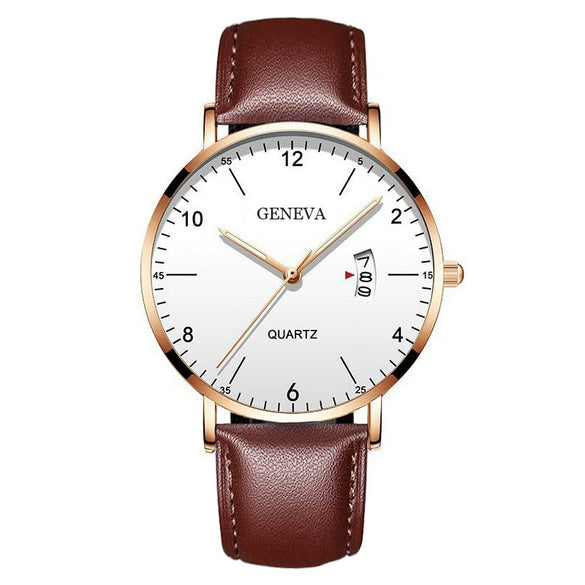 Men's Stainless Steel Metal Luminous Quartz Fashion Round Watch