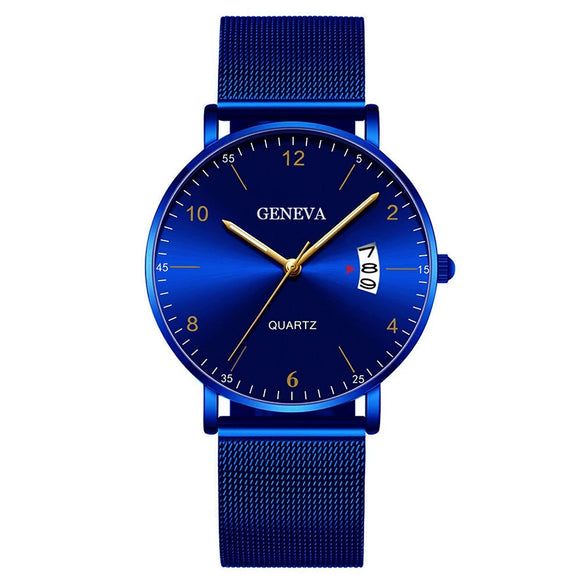 Men's Stainless Steel Metal Luminous Quartz Fashion Round Watch