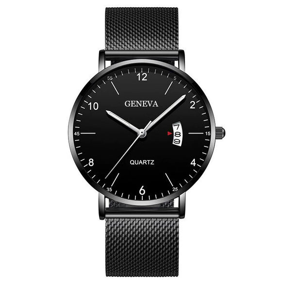 Men's Stainless Steel Metal Luminous Quartz Fashion Round Watch