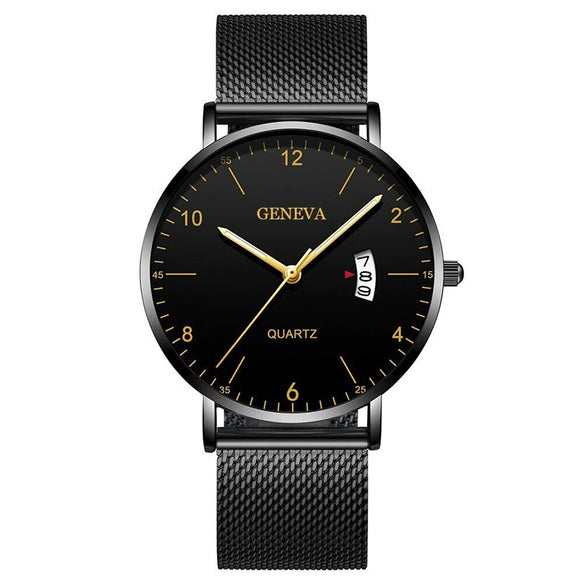 Men's Stainless Steel Metal Luminous Quartz Fashion Round Watch