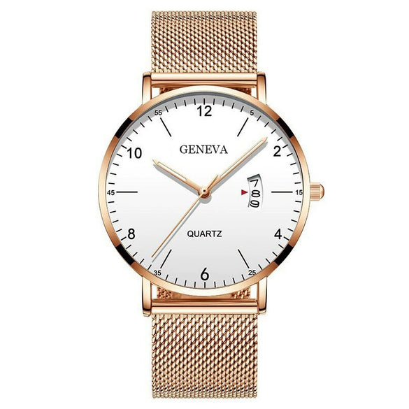 Men's Stainless Steel Metal Luminous Quartz Fashion Round Watch