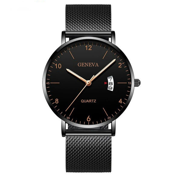 Men's Stainless Steel Metal Luminous Quartz Fashion Round Watch