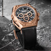 Men's Stainless Steel Multifunction Chronograph Waterproof Sports Quartz Watch With Round Dial