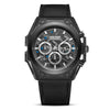 Men's Stainless Steel Multifunction Chronograph Waterproof Sports Quartz Watch With Round Dial