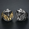 Men's Stainless Steel Retro Skull Ring With Double Gun Pattern And Electroplating