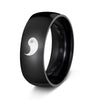 Men's Stainless Steel Ring With Geometric Pattern And Gossip Yin And Yang Fish Design Electroplated