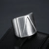 Men's Stainless Steel Ring With Geometric Pattern Retro And Simplistic Style Electroplated