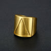 Men's Stainless Steel Ring With Geometric Pattern Retro And Simplistic Style Electroplated