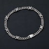 Men's Stainless Steel Short Necklace With Geometric Style Polished Animal And Zodiac Pattern Cuban Chain Design
