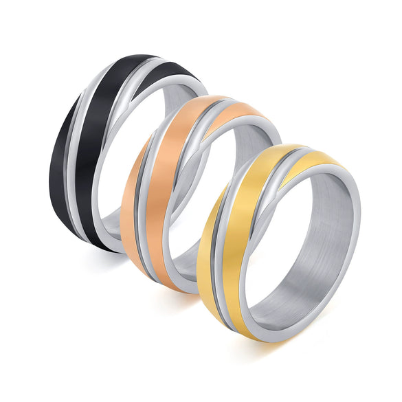 Men's Stainless Steel Simple Style Geometric Ring