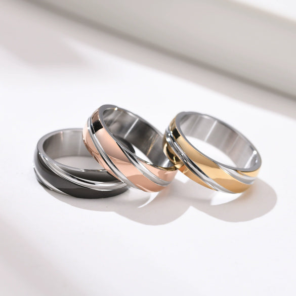 Men's Stainless Steel Simple Style Geometric Ring