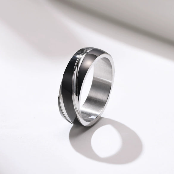Men's Stainless Steel Simple Style Geometric Ring