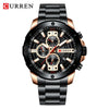 Men's Stainless Steel Strap Casual Round Dial Quartz Calendar Watch