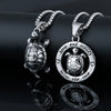 Men's Stainless Steel Turtle Pendant Necklace With Polished Finish And Retro Motorcycle Style Animal Design
