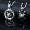 Men's Stainless Steel Turtle Pendant Necklace With Polished Finish And Retro Motorcycle Style Animal Design