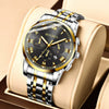 Men's Stainless Steel Waterproof Calendar Luminous Round Watch Fashion