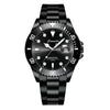 Men's Stainless Steel Waterproof Sports Wristwatch Round Dial Luminous Calendar