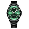 Men's Stainless Steel Waterproof Sports Wristwatch Round Dial Luminous Calendar