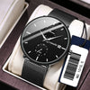 Men's Steel Quartz Watch With Mineral Strengthened Glass Mirror Round Dial Waterproof