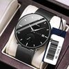 Men's Steel Quartz Watch With Mineral Strengthened Glass Mirror Round Dial Waterproof