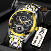 Men's Steel Watch Quartz Movement Waterproof Luminous Hollow Round Dial