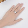 Men's Sterling Silver Geometric Ring With Simulated Diamond Electroplated Adjustable Statement Jewelry