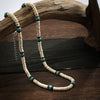 Men's Surfer Wooden Bead Necklace Handmade Geometric Style Coconut Shell Clavicle Chain