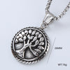 Men's Titanium Steel And Stainless Steel Retro Punk Style Geometric Tree Of Life Round Pendant Necklace Jewelry With Polishing Treatment
