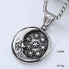 Men's Titanium Steel And Stainless Steel Retro Punk Style Geometric Tree Of Life Round Pendant Necklace Jewelry With Polishing Treatment
