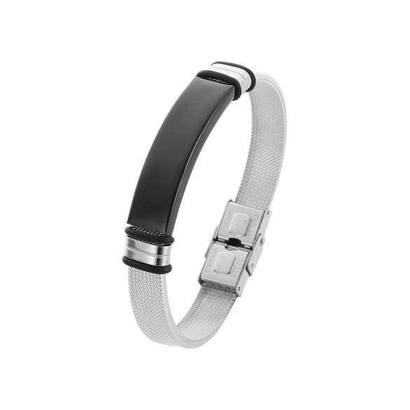 Men's Titanium Steel Bracelet With Engraved Logo And Electroplating