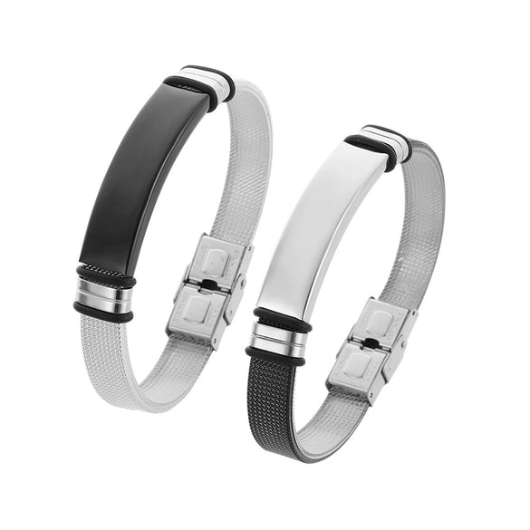 Men's Titanium Steel Bracelet With Engraved Logo And Electroplating
