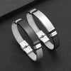 Men's Titanium Steel Bracelet With Engraved Logo And Electroplating