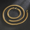 Men's Titanium Steel Cuban Chain Bracelet Necklace Single Sided Polished Sand Finish Geometric Minimalist Electroplated Jewelry