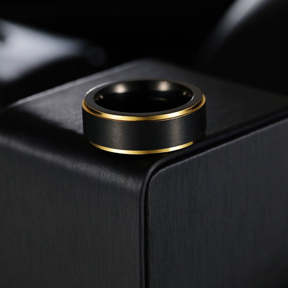 Men's Titanium Steel Electroplated Geometric Ring