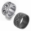 Men's Titanium Steel Geometric Distressed Wide Ring Jewelry