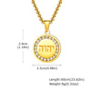 Men's Titanium Steel Geometric Medallion Pendant Necklace With Polish Finish And Regular Chain