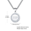 Men's Titanium Steel Geometric Medallion Pendant Necklace With Polish Finish And Regular Chain