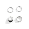Men's Titanium Steel Geometric Oil Drop Ring Set