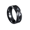Men's Titanium Steel Geometric Poker Style Dripping Oil Ring