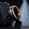 Men's Titanium Steel Geometric Ring Electroplated Twocolor Rose Gold Black