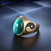Men's Titanium Steel Geometric Yin Yang Style Ring Polished Retro Stainless Steel Look Unisex Fashion Band