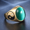 Men's Titanium Steel Geometric Yin Yang Style Ring Polished Retro Stainless Steel Look Unisex Fashion Band