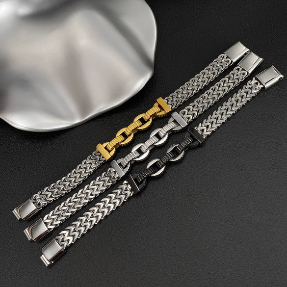 Men's Titanium Steel Insect Pattern Bracelet With Geometric Keel Chain Design And Electroplated Finish