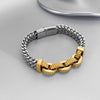 Men's Titanium Steel Insect Pattern Bracelet With Geometric Keel Chain Design And Electroplated Finish