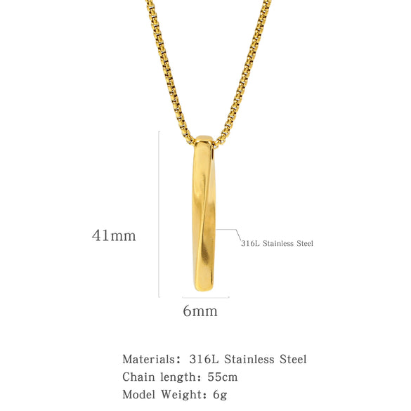 Men's Titanium Steel Necklace Hip Hop Style Pearl Chain Electroplated Pendant Jewelry