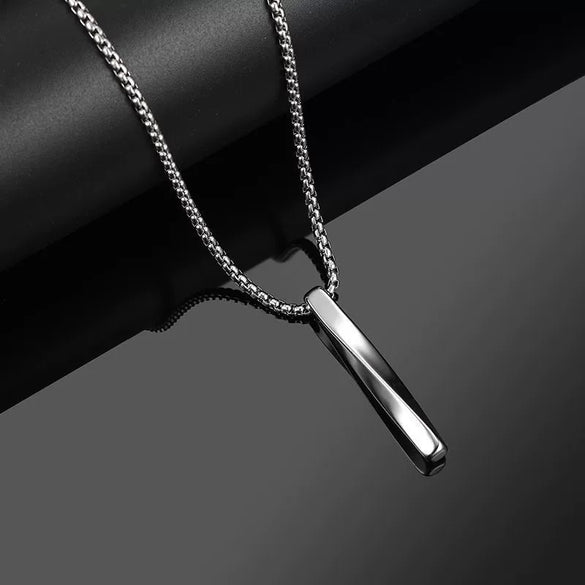 Men's Titanium Steel Necklace Hip Hop Style Pearl Chain Electroplated Pendant Jewelry